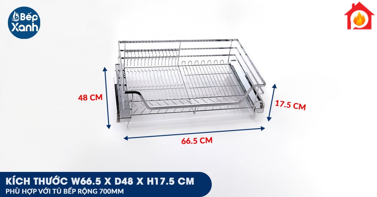 Giá ES16270 có kích thước phù hợp với tủ rộng 700mm
