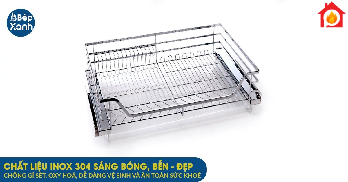 Giá xoong nồi bát đĩa dẹt đa năng Eurogold EP70 cấu tạo từ inox 304 cao cấp