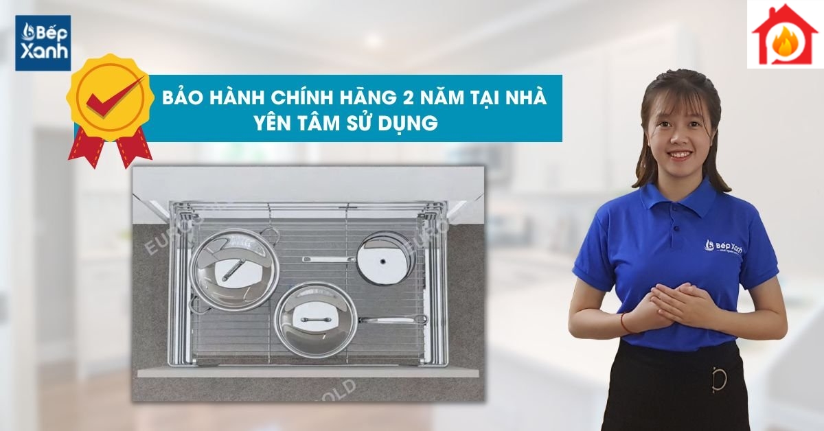 Giá xoong nồi inox EG6160 được bảo hành 2 năm tại nhà