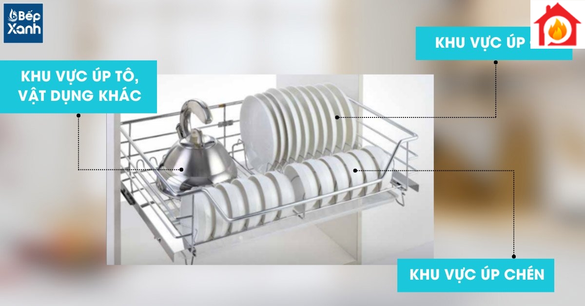 Phân chia khu vực úp chén đĩa hợp lý