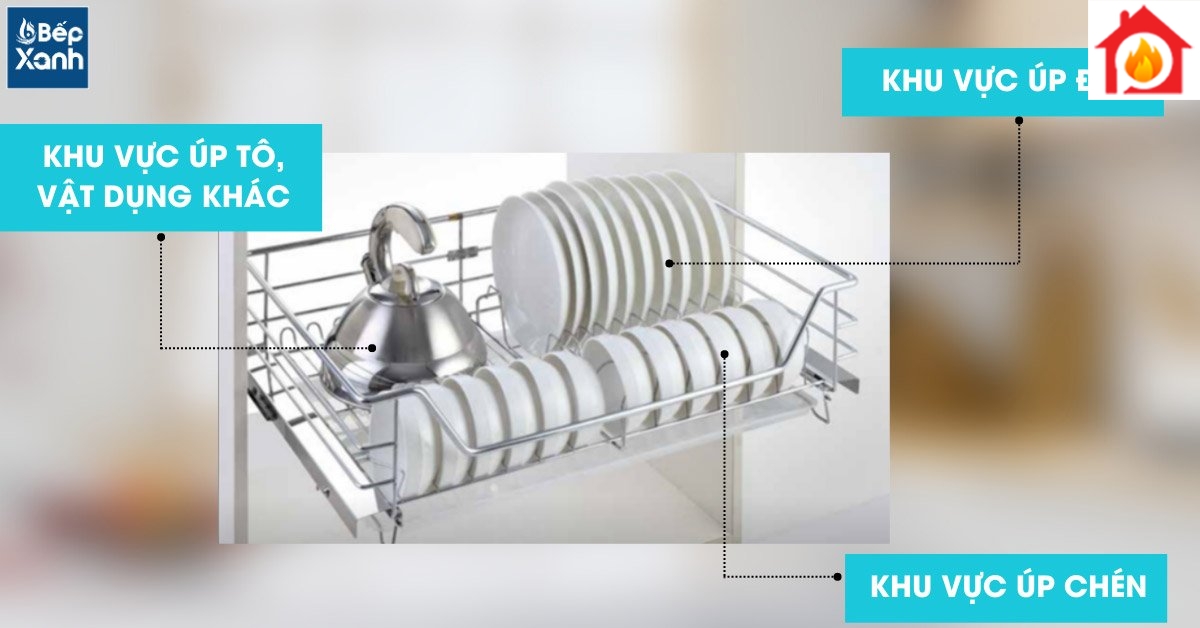 Phân chia khu vực úp chén đĩa hợp lý