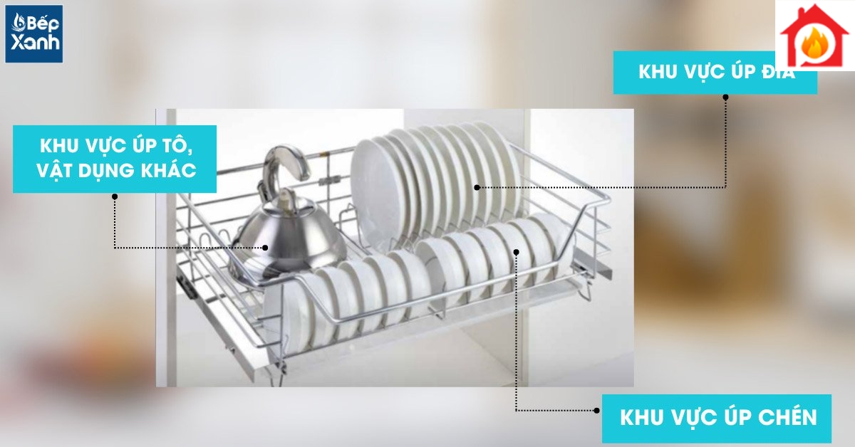 Phân chia khu vực úp chén đĩa hợp lý