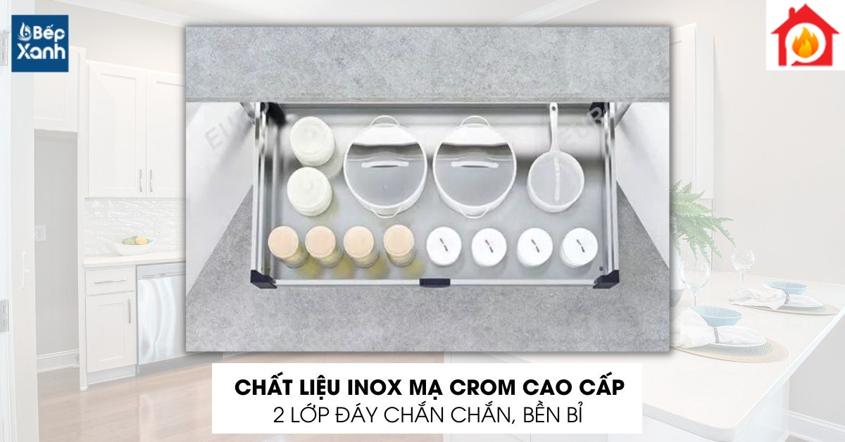 Kệ xoong nồi gắn cánh Eurogold EU131600 có chất liệu inox cao cấp