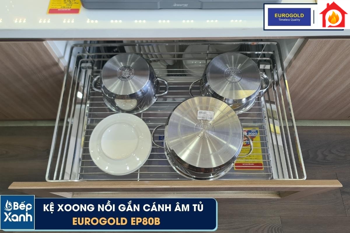 Kệ xoong nồi Eurogold thiết kế rộng