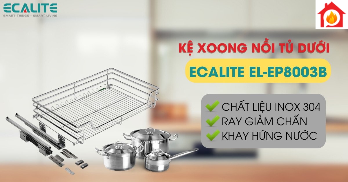 Kệ xoong nồi tủ dưới Ecalite EL-EP8003B
