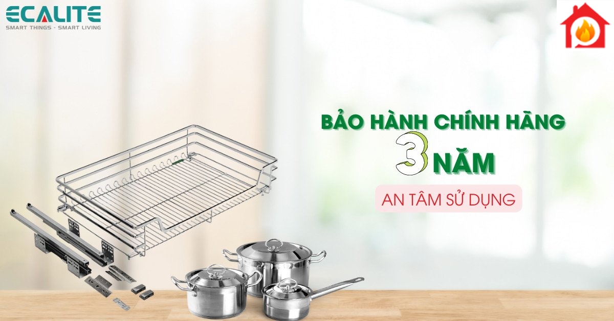 Kệ xoong nồi tủ dưới Ecalite EL-EP8003B được bảo hành chính hãng 3 năm
