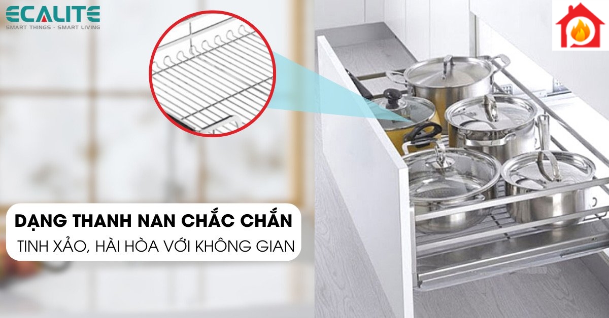 Kệ xoong nồi tủ dưới Ecalite EL-EP9003B thanh nan chắc chắn tinh xảo