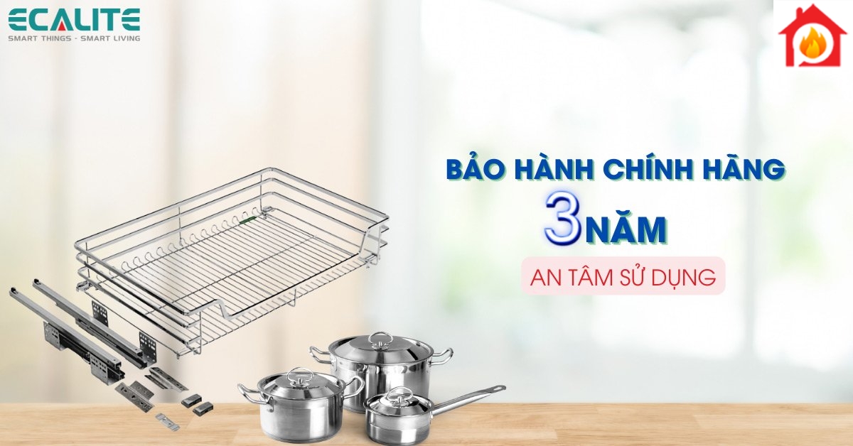 Kệ xoong nồi tủ dưới Ecalite EL-EP9003B chính sách bảo hành
