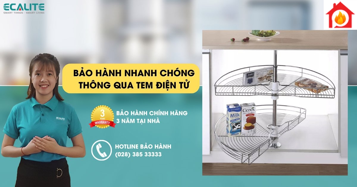 chính sách bảo hành mâm xoay ecalite el-nh180s