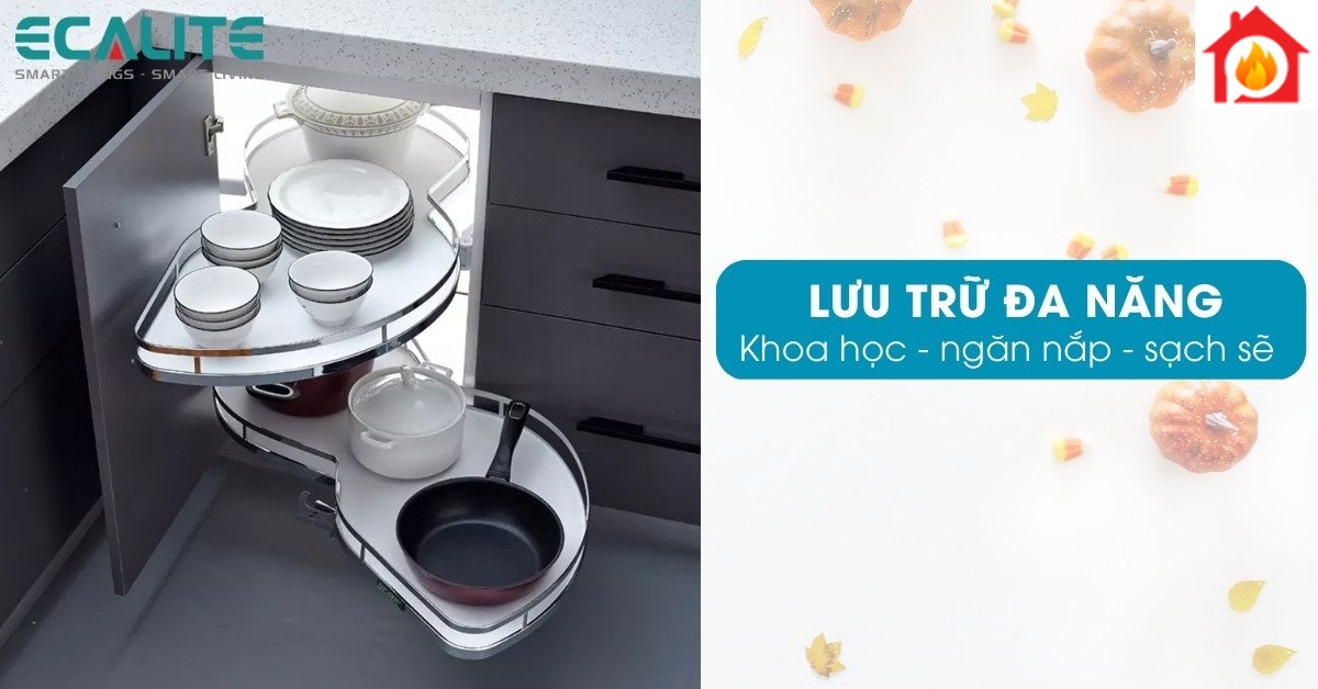 Khả năng lưu trữ thông minh của mâm xoay góc Ecalite
