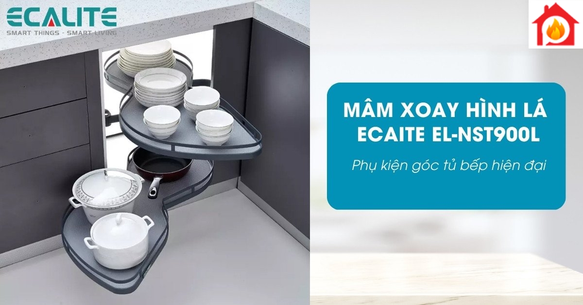 Mâm xoay góc 2 tầng T-Leaf Ecalite EL-NST900L