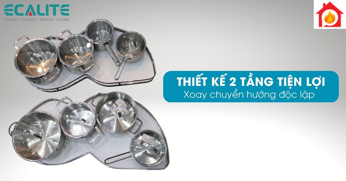 Ecalite EL-NST900L có thiết kế 2 tầng sắp xếp nhiều vật dụng