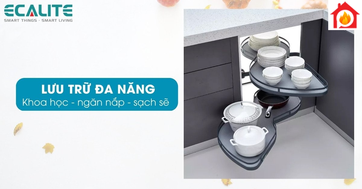 Khả năng lưu trữ thông minh của mâm xoay góc Ecalite EL-NST900L