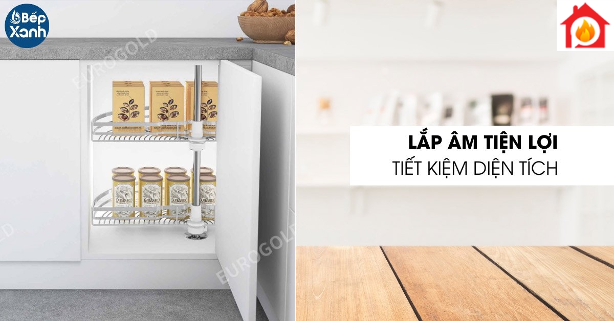 Mâm xoay nan mở 1/2 Eurogold EP10C lắp âm hiện đại