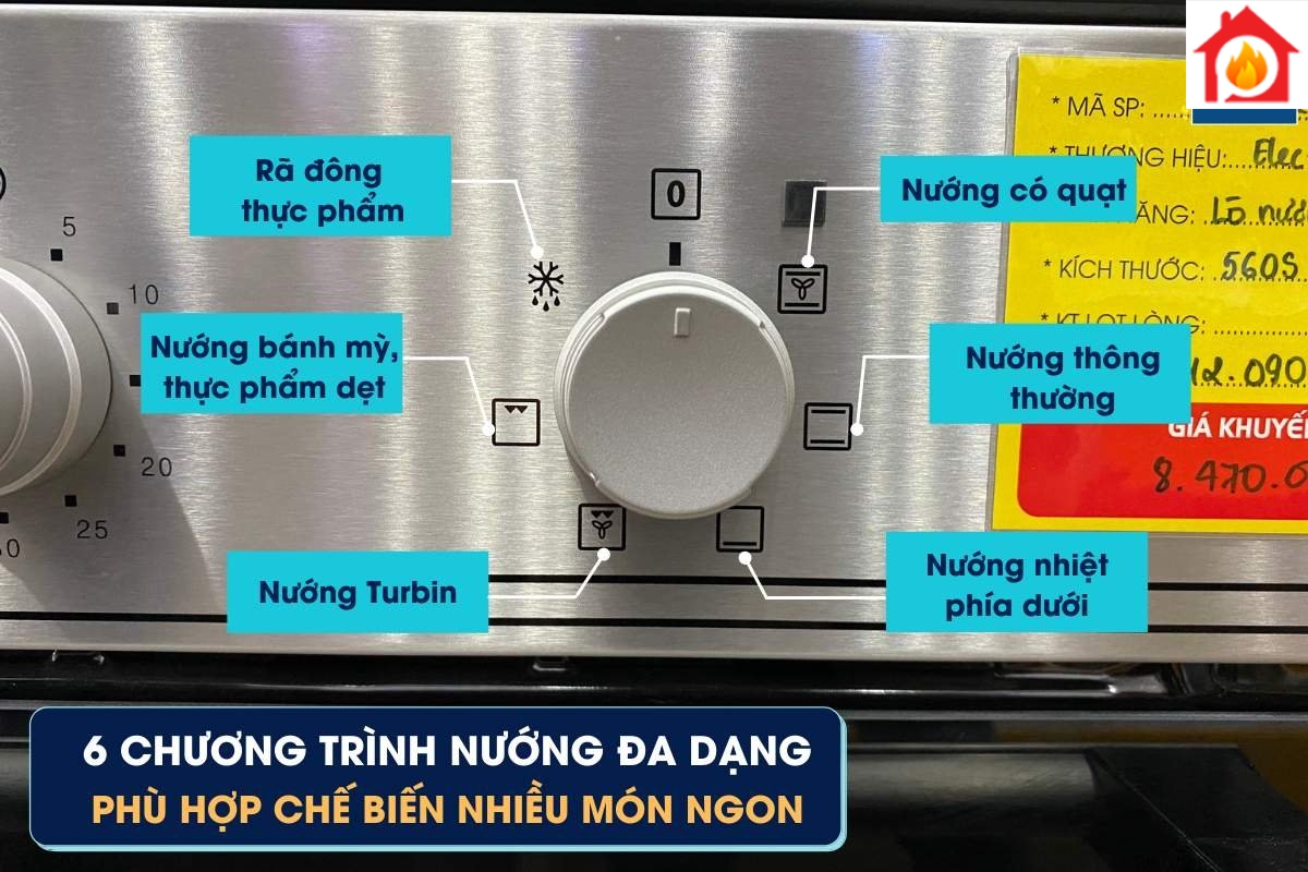 6 chương trình nướng của lò EOB2100COX