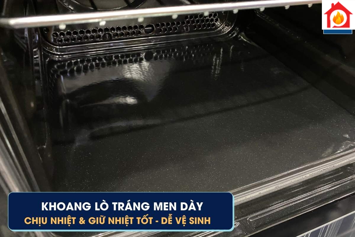 Khoang lò tráng men giúp dễ vệ sinh