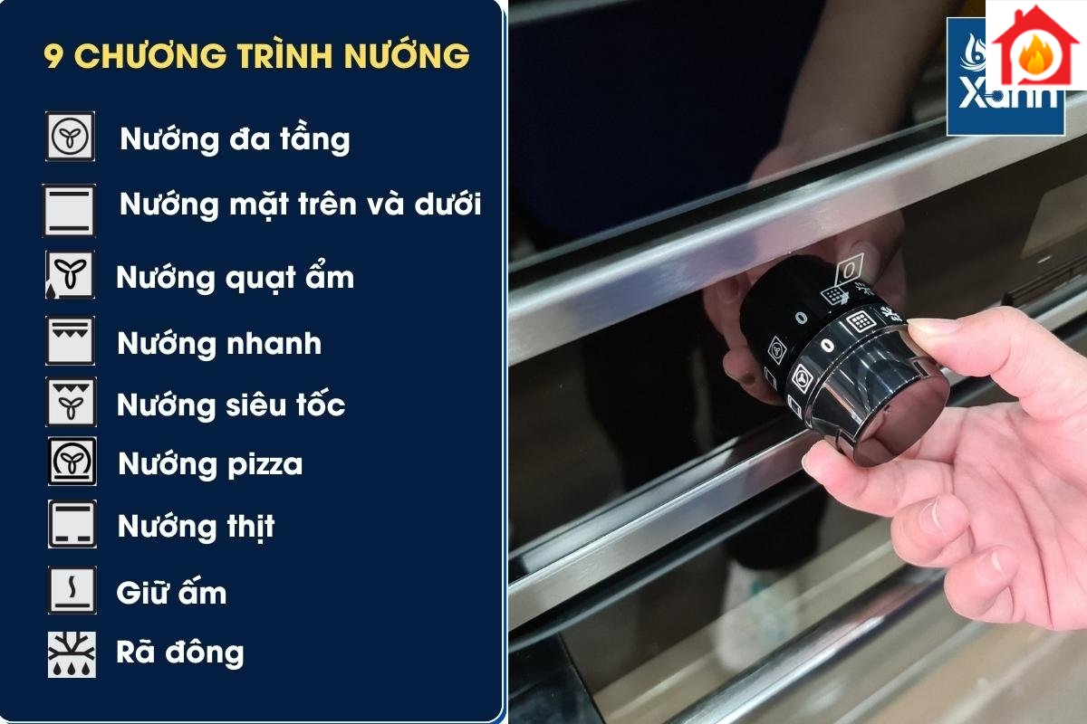 9 chương trình nướng của lò