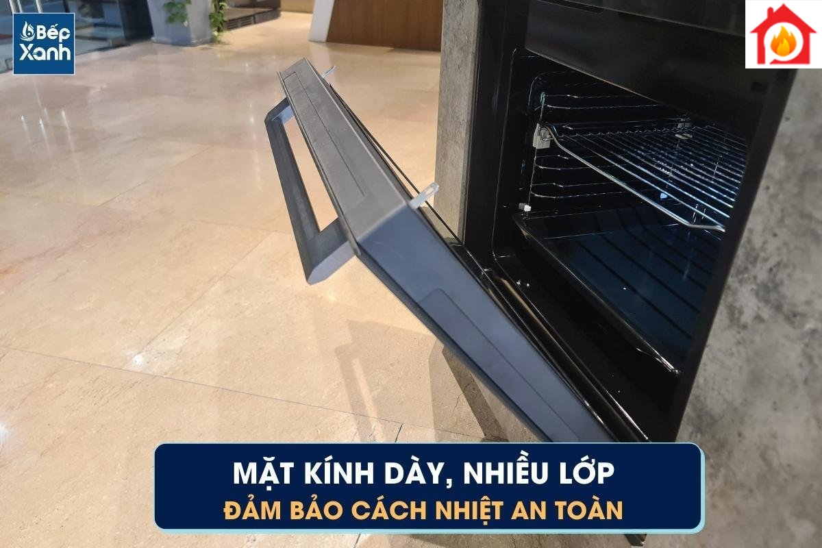 Cửa kính lò dày đảm bảo cách nhiệt tốt