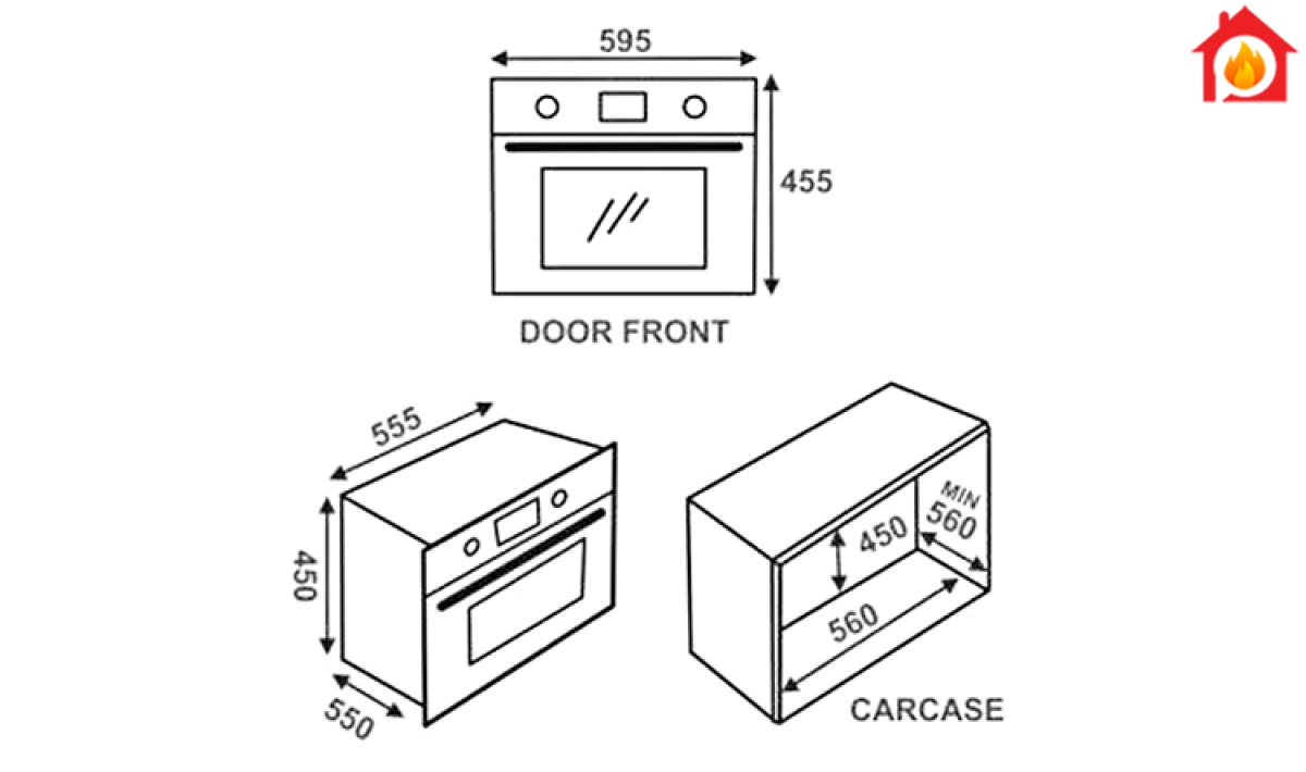 Lò Vi Sóng Kết Hợp Nướng Âm Elica EPBI COMBO OVEN TRIM (44L) - Hàng Chính Hãng