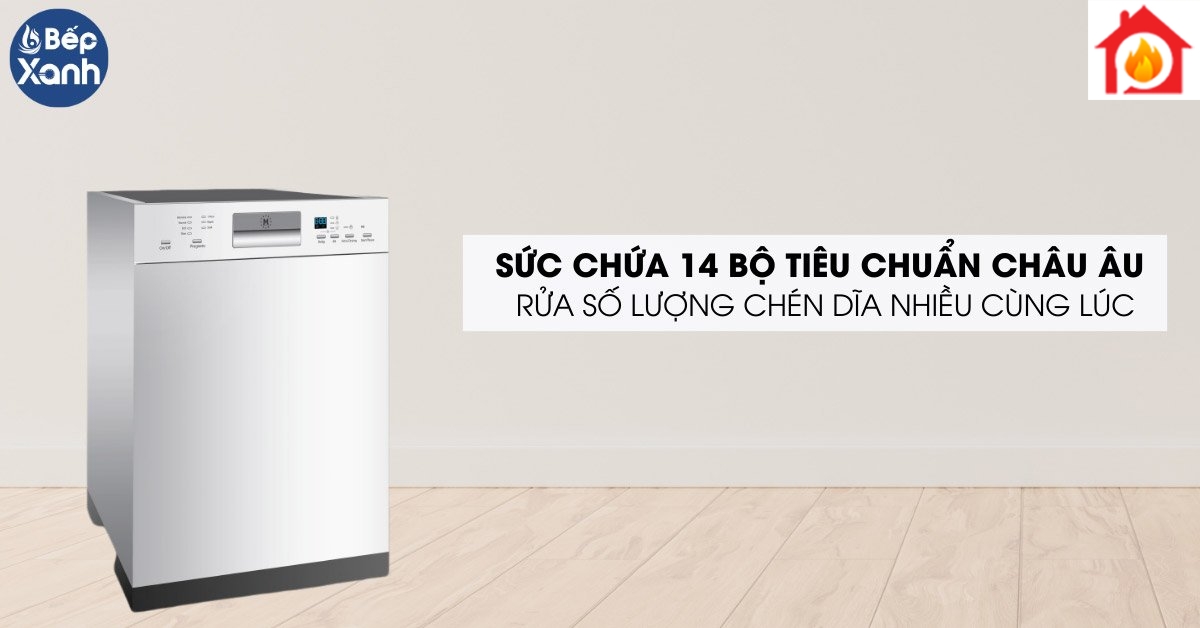 Máy rửa chén Malloca WQP12-J7309I sức chứa 14 bộ chén dĩa tiêu chuẩn Châu Âu