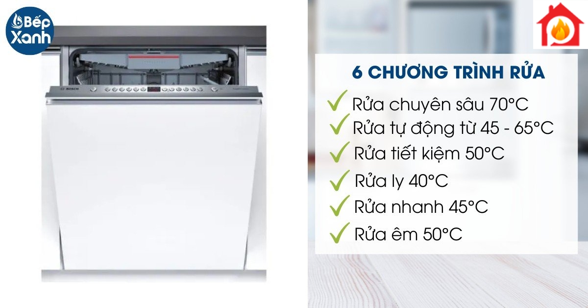 các chương trình rửa máy rửa chén Bosch SMV46KX00E các chương trình rửa máy rửa chén Bosch SMV46KX00E