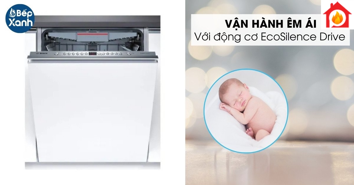 độ ồn thấp - máy rửa chén Bosch SMV46MX03E