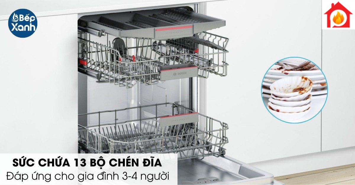 sức chứa máy rửa chén Bosch SMI68MS07E 