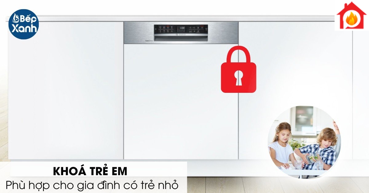 khoá an toàn máy rửa chén Bosch SMI68MS07E 