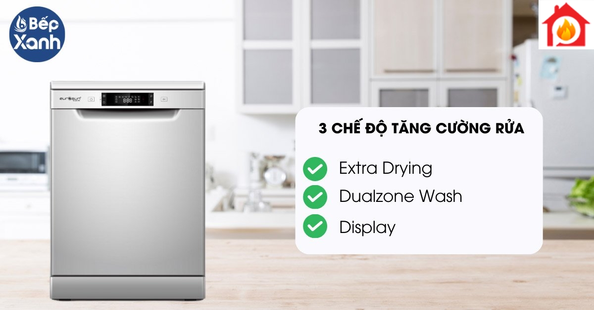 Máy rửa chén bát Eurosun SMS56EU05E 3 chức năng rửa tăng cường