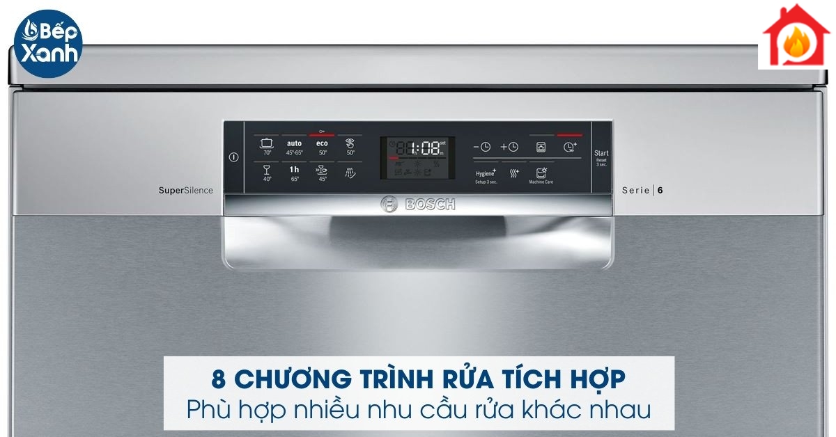 8 chương trình rửa đa dạng theo nhu cầu
