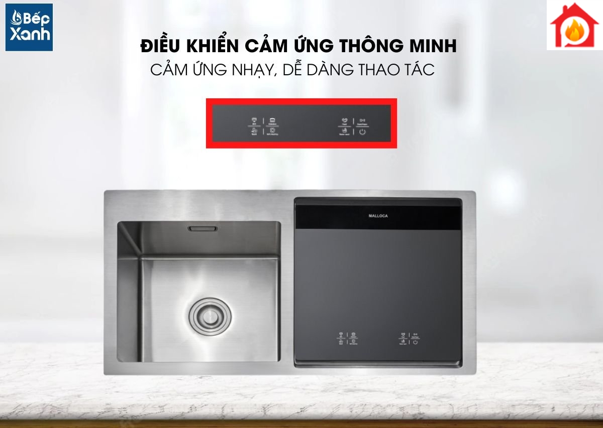 Máy rửa bát WQP-890F4 trang bị điều khiển cảm ứng thông minh.