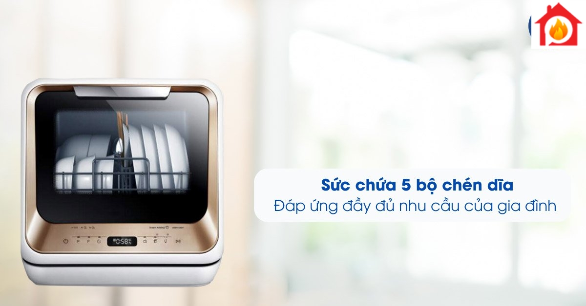 Máy rửa bát Eurosun STB50E06EU sức chứa 5 bộ chén dĩa