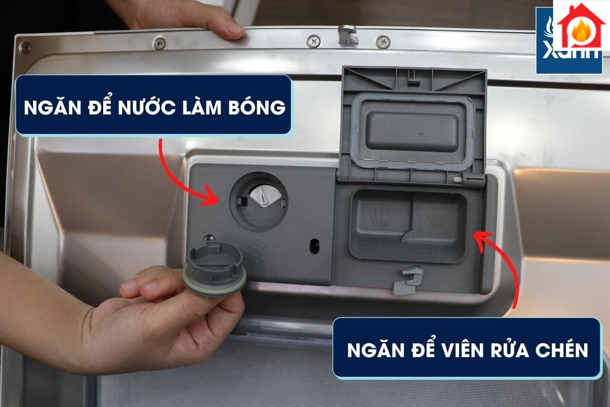 Hộc để viên rửa chén và nước làm bóng