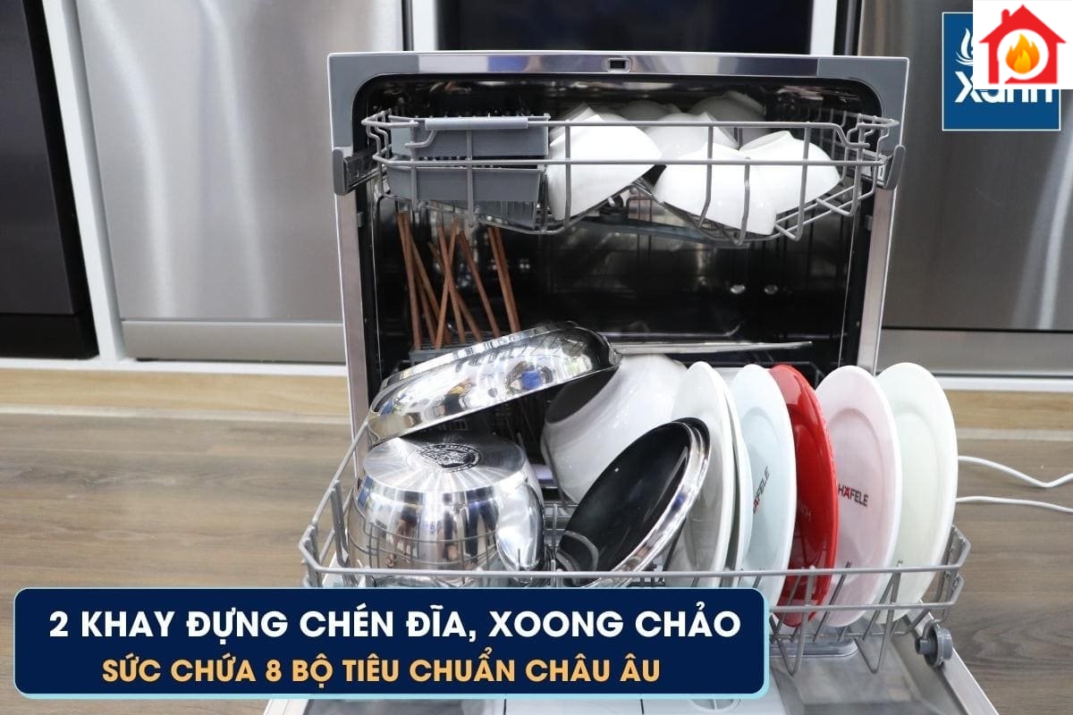 Khoang rửa rộng với sức chứa lớn