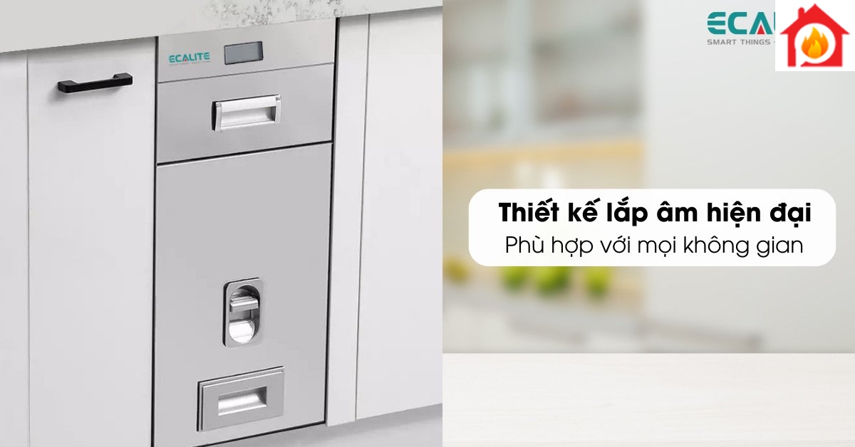 Thùng gạo lắp âm cho không gian gọn gàng hơn