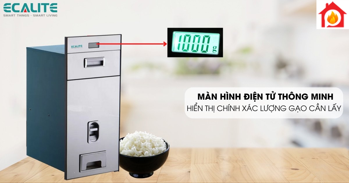 Thùng đựng gạo điện tử EL-RC300S màn hình điện tử