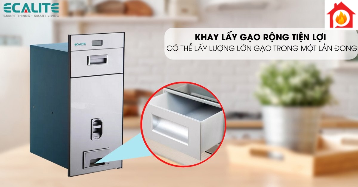 Thùng đựng gạo điện tử EL-RC300S khay lấy gạo tiện lợi