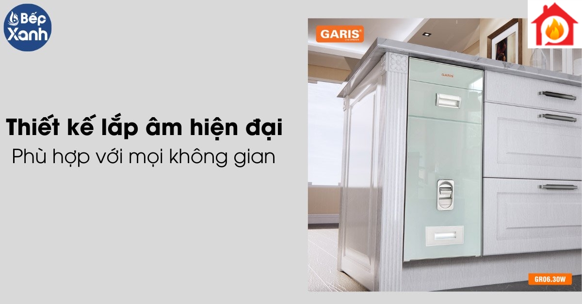 Thùng gạo Garis GR06.30WS thiết kế lắp âm