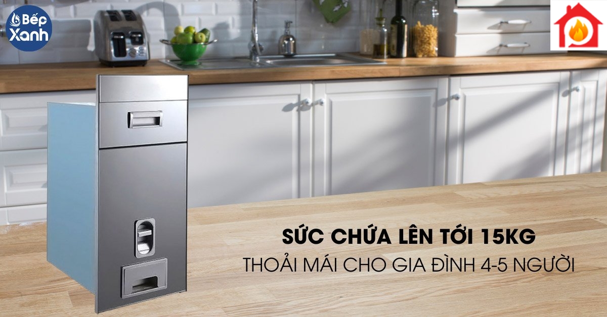 Thùng gạo Garis GR06.30WS sức chứa lên tới 15kg