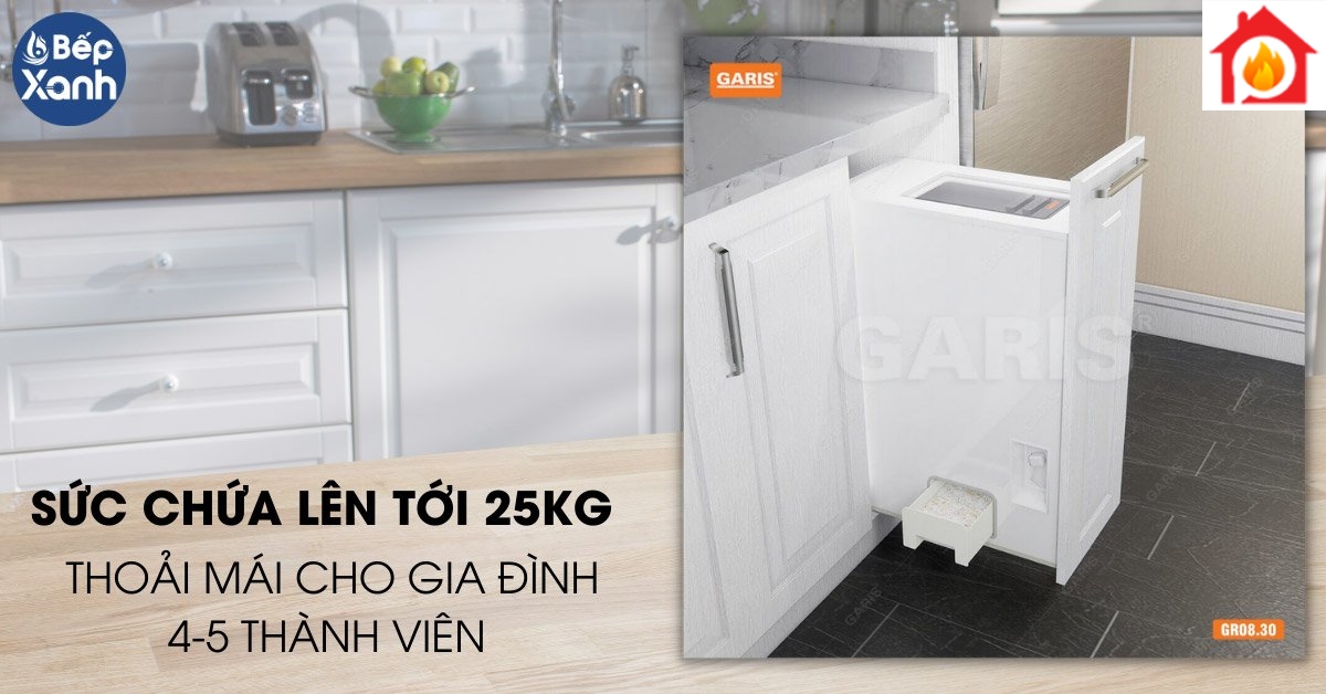 Thùng gạo thông minh Garis GR08.30 sức chứa 25kg
