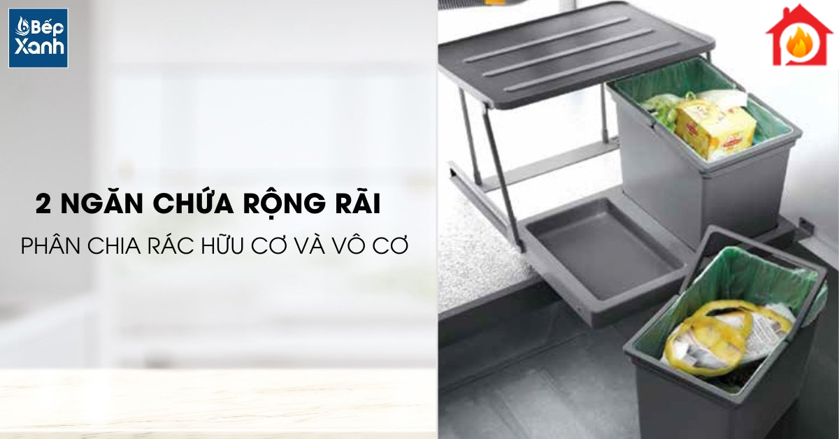 Thùng rác ngăn mùi Eurogold E008 2 ngăn chứa