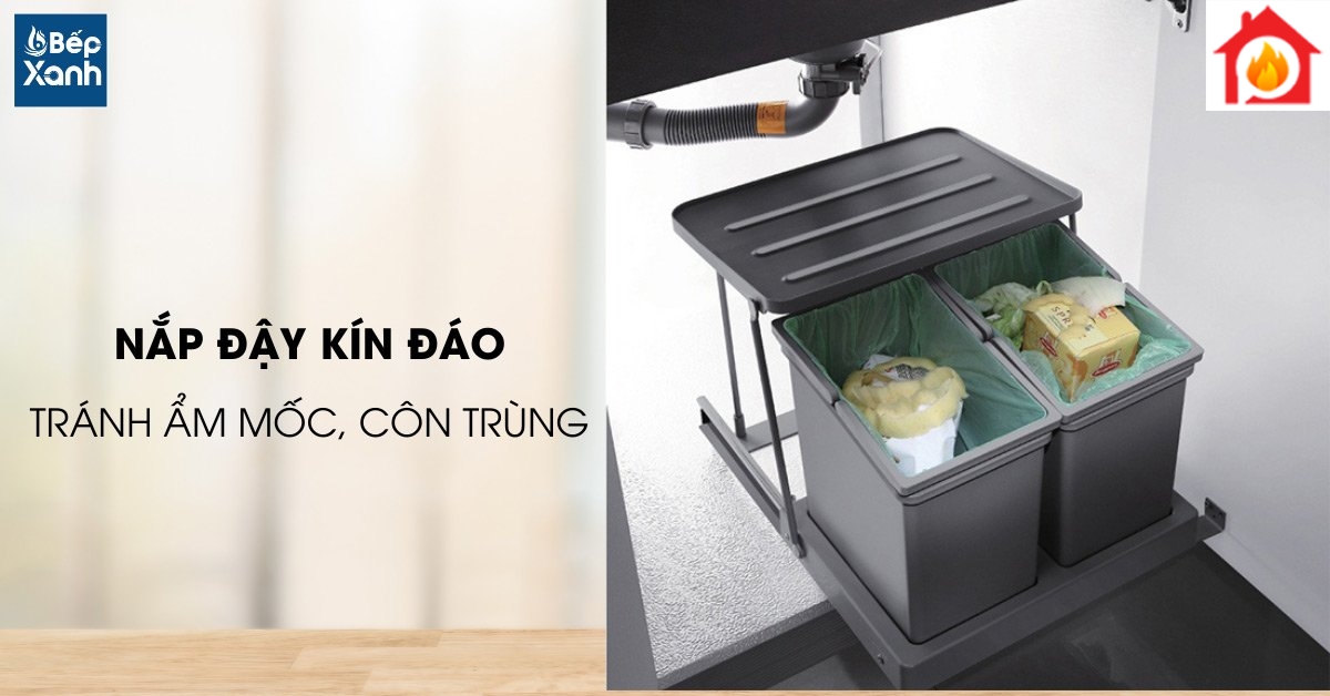 Thùng rác ngăn mùi Eurogold E008 nắp đậy