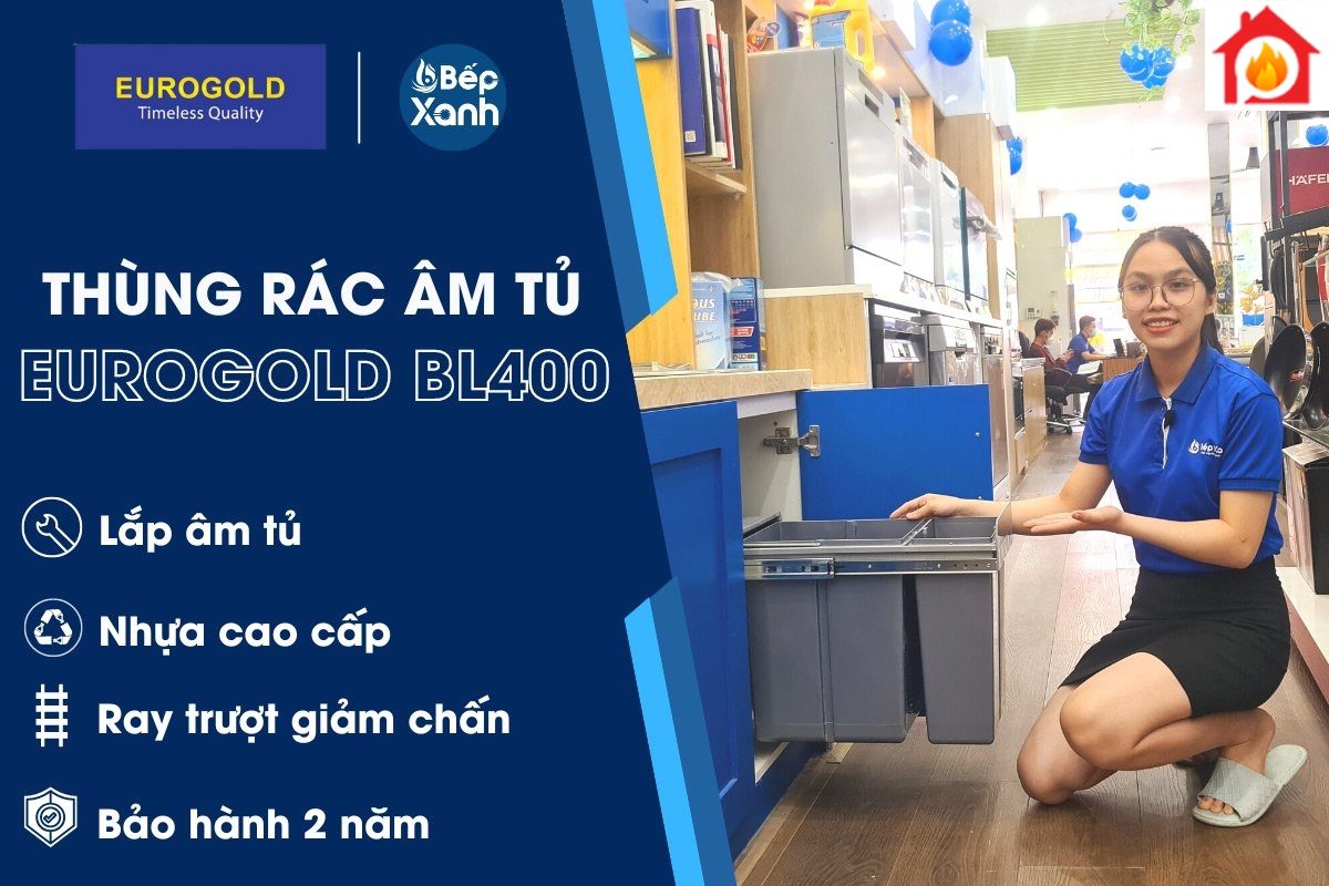Thùng rác âm tủ Eurogold BL400
