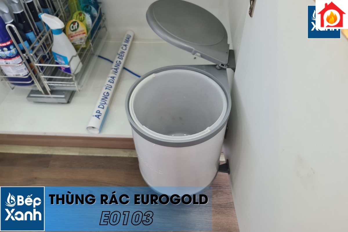 Thùng rác tròn gắn cánh âm tủ Eurogold E0103
