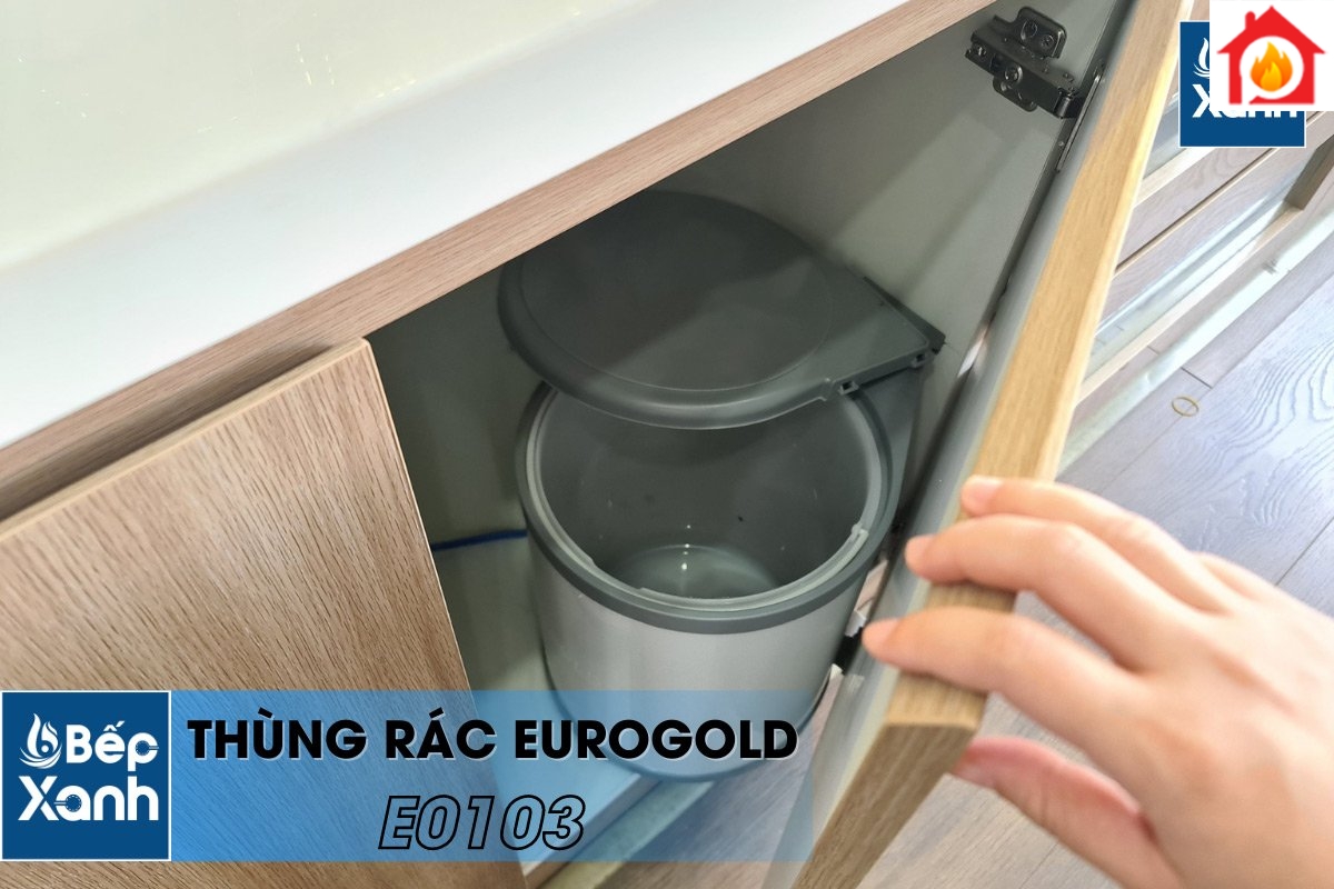Thùng rác tròn gắn cánh âm tủ Eurogold E0103 chuyển động linh hoạt