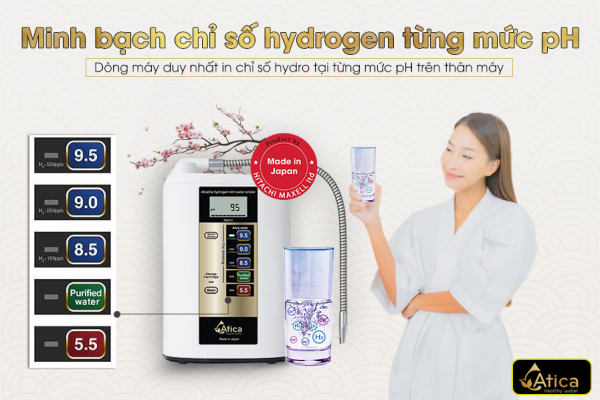 Máy lọc nước ion kiềm giàu hydro Atica MHW-H5(V)