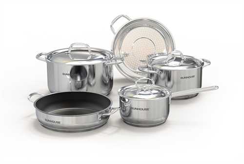 Bộ nồi, chảo inox 5 đáy Sunhouse SHG995