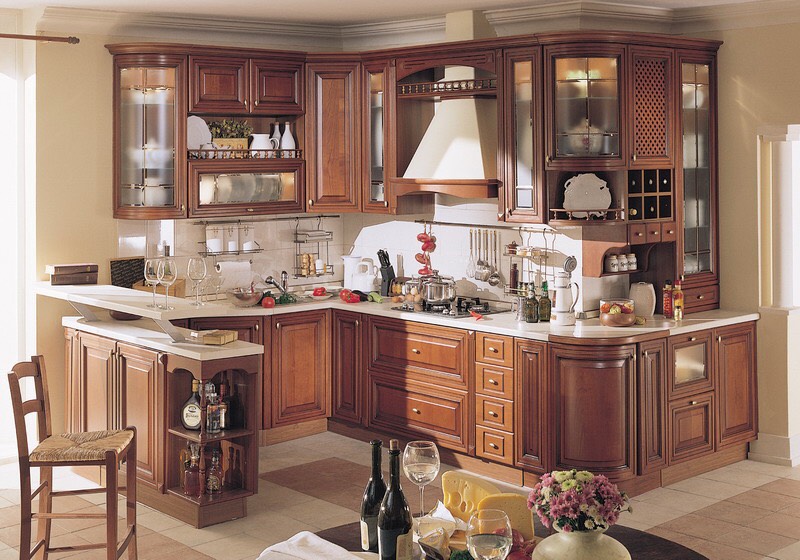 Tủ bếp bán cổ điển mẫu mới 15