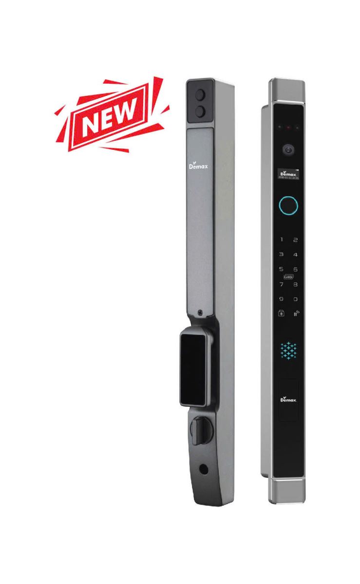 Khoá cửa vân tay Demax EL906 AG CNC Face ID, Remote, App Wifi, Camera chuống Của Đức