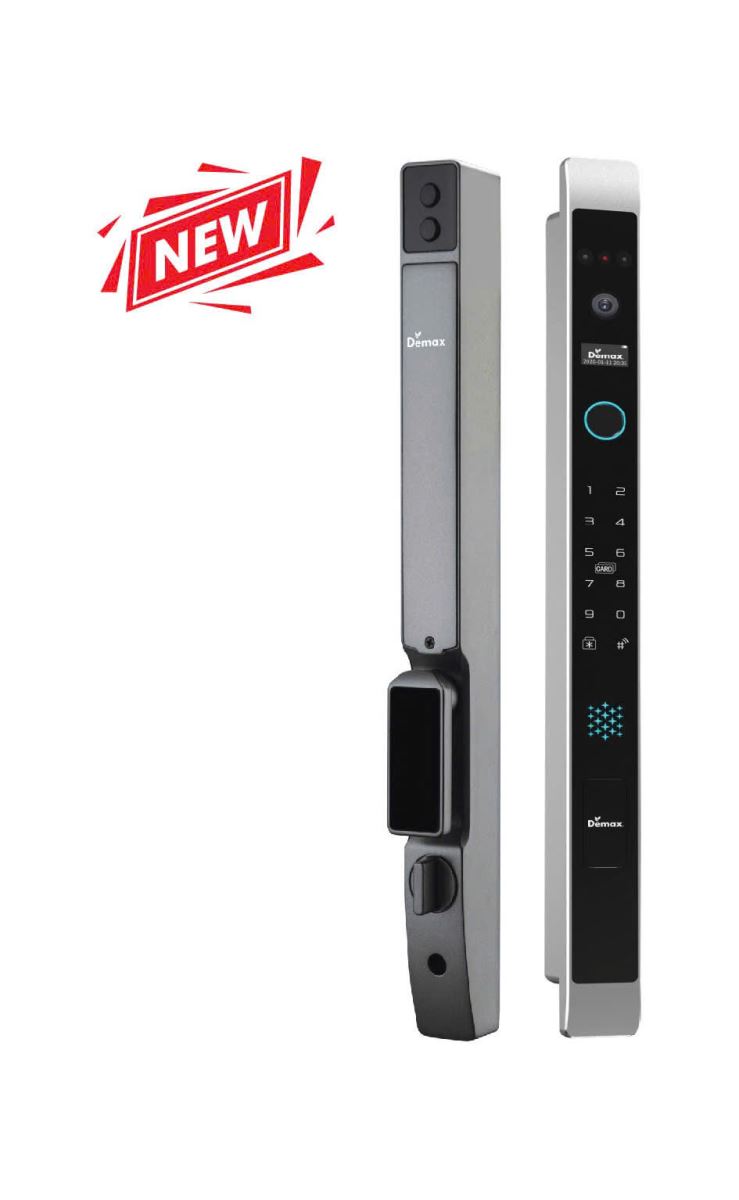 Khoá cửa vân tay Demax EL908 AG Face ID, App Wifi camera chuống cửa Của Đức